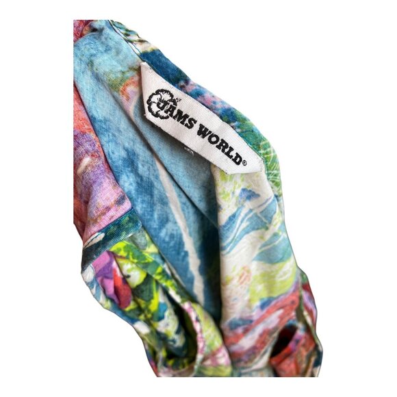 JAMS WORLD small paint abstract tie dye Aztec maxi dress pockets, pleated - Picture 8 of 9